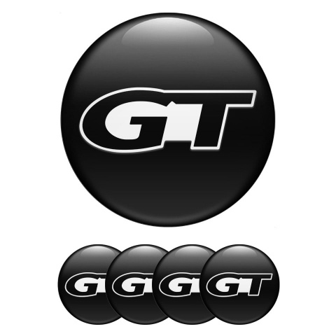 Wheel GT Center Caps Stickers Dark Black Modern Logo