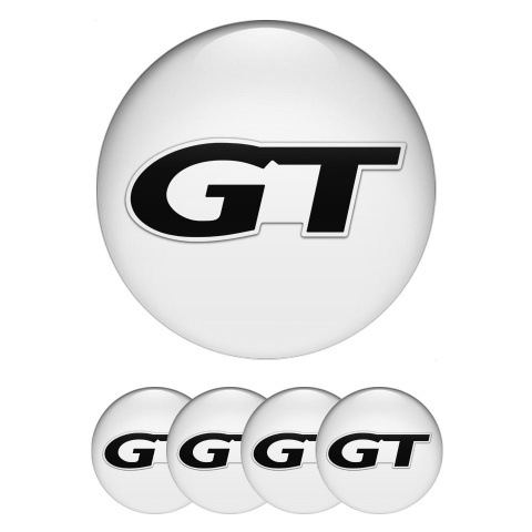 Wheel GT Emblems for Center Caps White Black Modern Logo