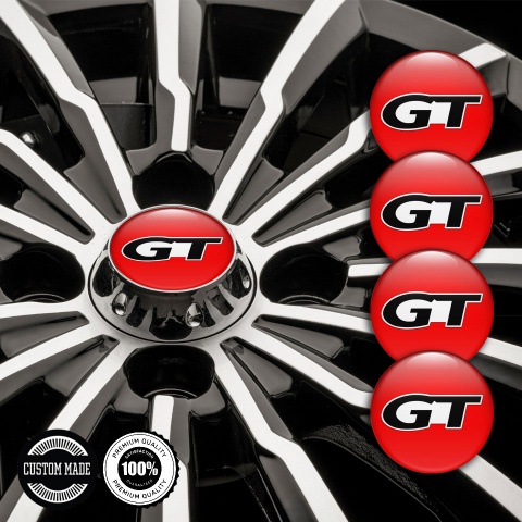Wheel GT Wheel Stickers for Center Caps Red Black Modern Logo