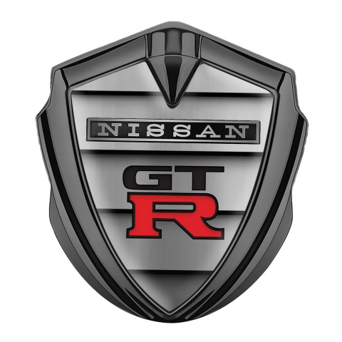 Nissan GTR Emblem Abzeichen selbstklebend Graphit Tonfarbe mit Auto Gitter Effekt