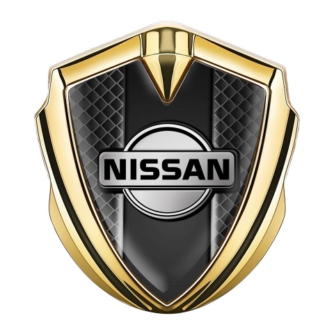 Nissan Emblem Aufkleber Autozubehor Goldtonfarbe Dunkles Mesh Mit Grau Logo