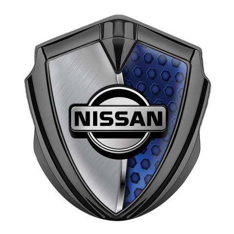 Nissan Selbstklebendes Metallaufkleber Emblem Graphit Tonfarbe Blau Grau Fundament Stil