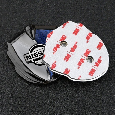 Nissan Selbstklebendes Metallaufkleber Emblem Graphit Tonfarbe Blau Grau Fundament Stil