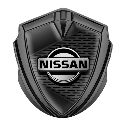 Nissan Selbstklebendes Metallaufkleber Emblem Graphit Tonfarbe Dunkles Mesh mit Schwarz Fragmente