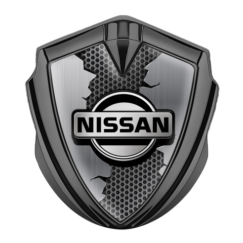 Nissan Selbstklebendes Metallaufkleber Emblem Graphit Tonfarbe Zerrissenes Metall Effekt