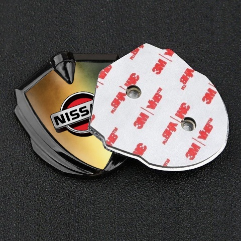 Nissan Selbstklebendes Metallaufkleber Emblem Graphit Tonfarbe Mit Bronze Design