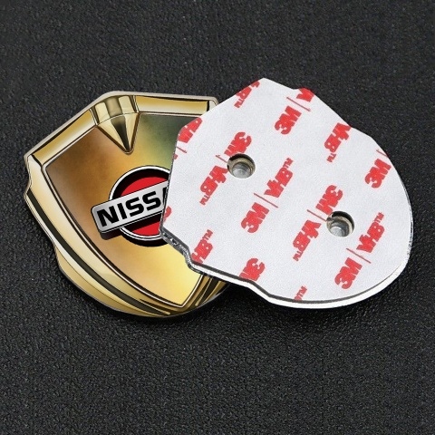 Nissan Selbstklebendes Metallaufkleber Emblem Goldtonfarbe Mit Bronze Design