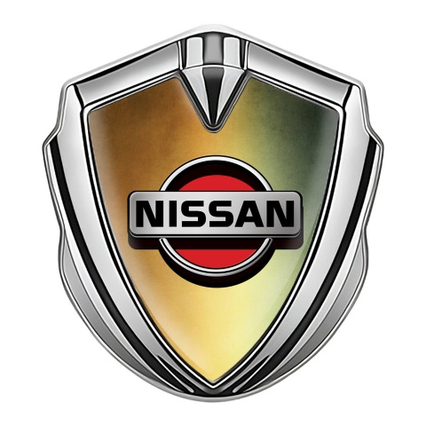 Nissan Selbstklebendes Metallaufkleber Emblem Silbertonfarbe Mit Bronze Design