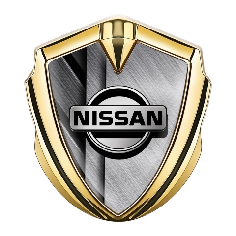 Nissan Seitenflugel Emblem Aufkleber Goldtonfarbe mit Metall Elemente Design