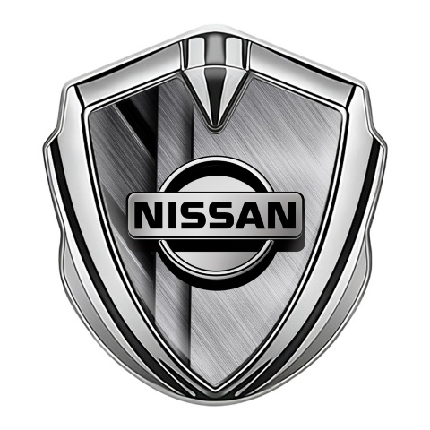 Nissan Seitenflugel Emblem Aufkleber Silbertonfarbe mit Metall Elemente Design