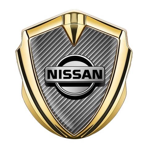 Nissan Emblem Abzeichen Goldtonfarbe Kohlenstoff Version
