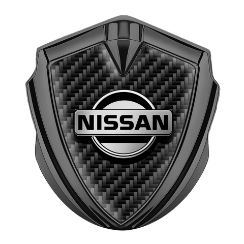 Nissan Emblem Abzeichen Graphit Tonfarbe Schwarz Carbon Design