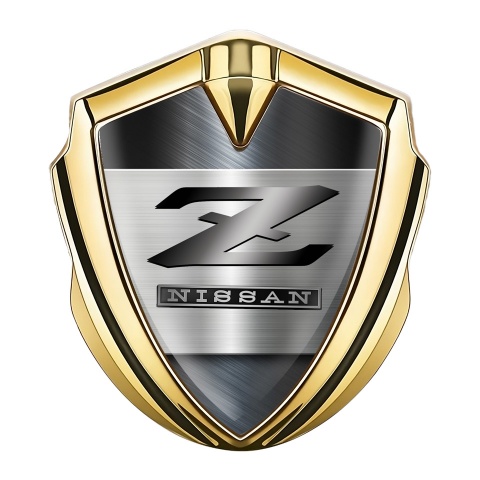 Nissan Z Emblem Auto Zeichen Goldtonfarbe Geburstetes Metall Design