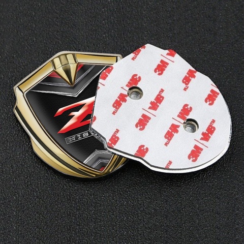 Nissan Z Selbstklebendes Metallaufkleber Emblem Goldtonfarbe Chrom Elemente Basis Design