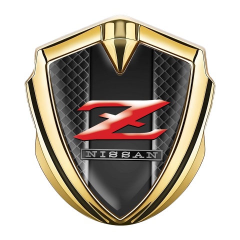 Nissan Z Seitenflugel Emblem Aufkleber Goldtonfarbe Mit Dunkles Gitter Design