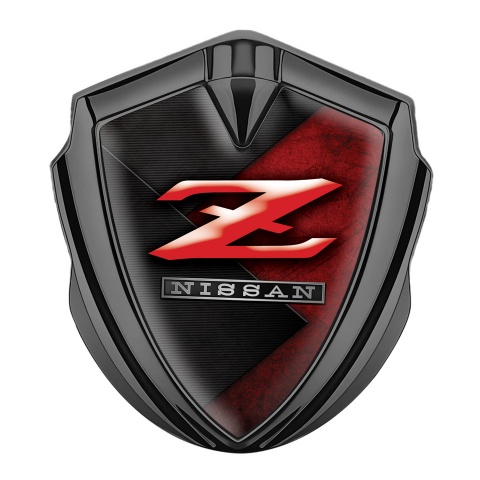 Nissan Emblem Abzeichen Graphit Tonfarbe Schwarz Rote Zerkratzte Oberflache Design