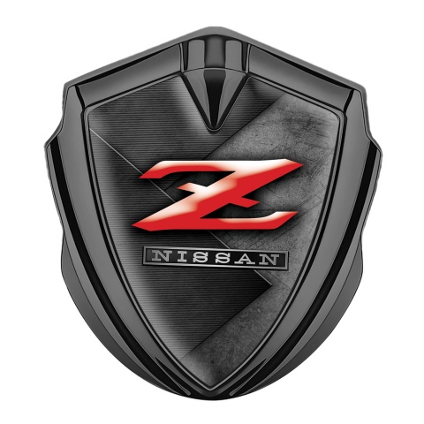 Nissan Z Abzeichen selbstklebend Graphit Tonfarbe Schwarz Grau Zerkratzte Oberflache Design
