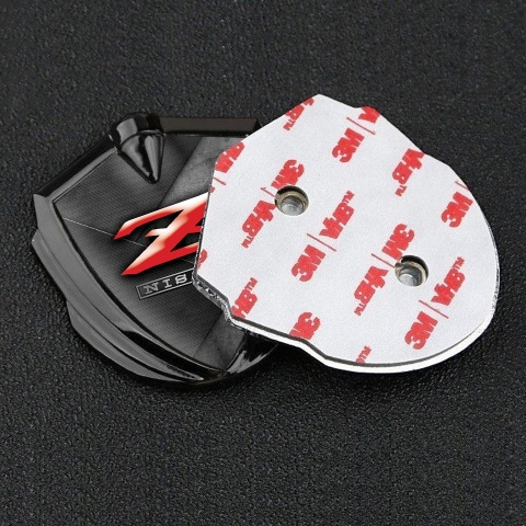 Nissan Z Abzeichen selbstklebend Graphit Tonfarbe Schwarz Grau Zerkratzte Oberflache Design