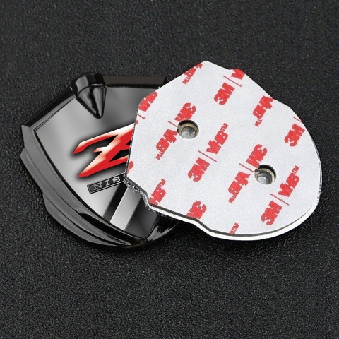 Nissan Z Emblem Auto Zeichen Graphit Tonfarbe Diagonale Metall Elemente mit Rote Logo Stil