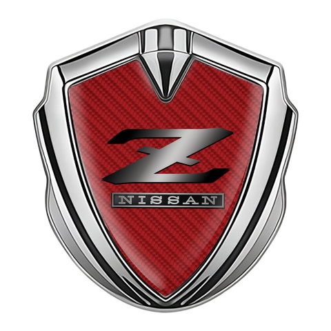 Nissan Z Selbstklebendes Metallaufkleber Emblem Silbertonfarbe Rote Carbon Auflage