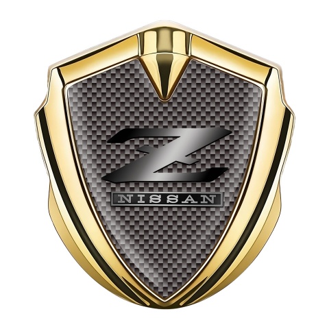 Nissan Z Emblem Logo Schriftzug Aufkleber Goldtonfarbe Braun Carbon Auflage