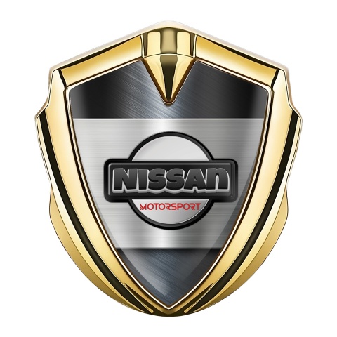 Nissan Emblem Auto Zeichen Goldtonfarbe Metall Basis Design Mit Motosport Logo stil