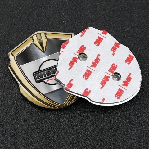 Nissan Emblem Auto Zeichen Goldtonfarbe Metall Basis Design Mit Motosport Logo stil