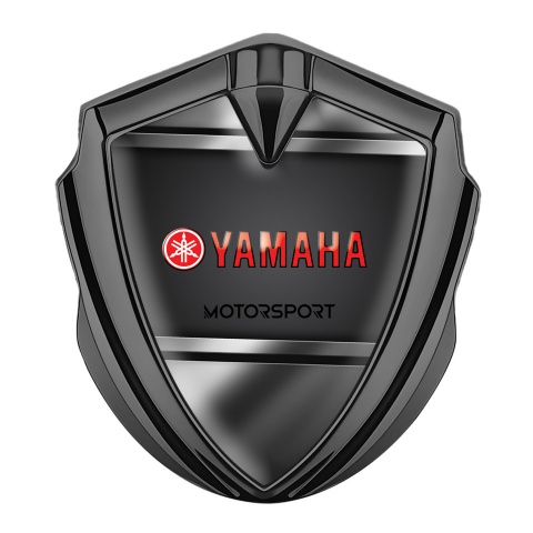 Yamaha Motorsport Emblem Abzeichen Graphit Tonfarbe Metall Rahmen design