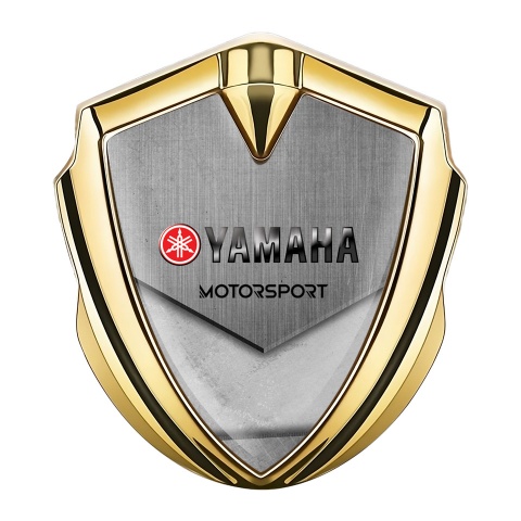 Yamaha Motorsport Abzeichen selbstklebend Goldtonfarbe Asphalt und Stein design