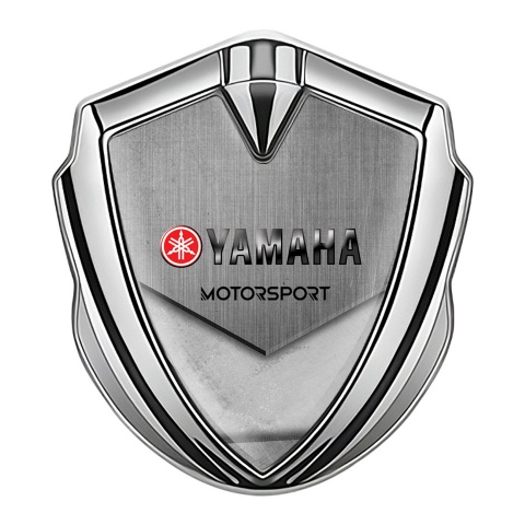 Yamaha Motorsport Abzeichen selbstklebend Silbertonfarbe Asphalt und Stein design