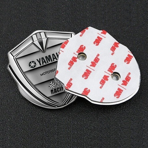 Yamaha Selbstklebendes Metallaufkleber Emblem Silbertonfarbe Auto Gitter Design