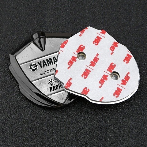 Yamaha Motorsport Emblem Logo Schriftzug Aufkleber Graphit Tonfarbe Stein Effekt