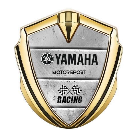 Yamaha Motorsport Emblem Logo Schriftzug Aufkleber Goldtonfarbe Stein Effekt
