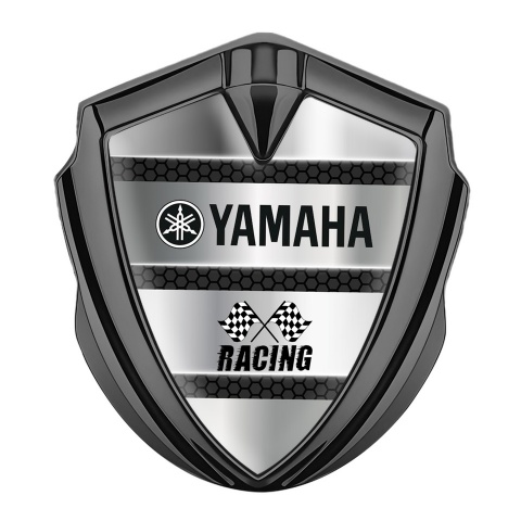 Yamaha Seitenflugel Emblem Aufkleber Graphit Tonfarbe Metall Details Design
