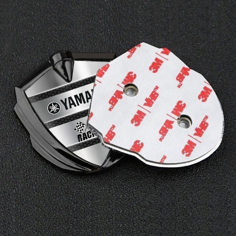 Yamaha Seitenflugel Emblem Aufkleber Graphit Tonfarbe Metall Details Design
