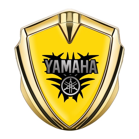 Yamaha Selbstklebendes Metallaufkleber Emblem Goldtonfarbe Gelb Version