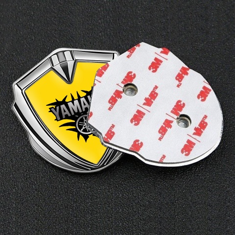 Yamaha Selbstklebendes Metallaufkleber Emblem Silbertonfarbe Gelb Version