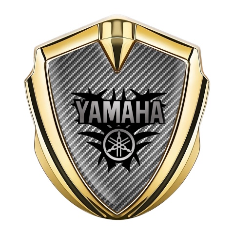Yamaha Seitenflugel Emblem Aufkleber Goldtonfarbe Grau Carbon Version