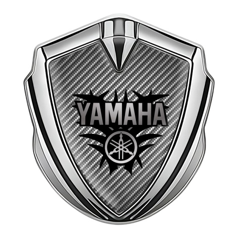 Yamaha Seitenflugel Emblem Aufkleber Silbertonfarbe Grau Carbon Version