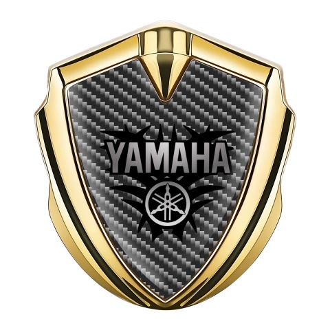 Yamaha Emblem Abzeichen Goldtonfarbe Dunkles carbon Version