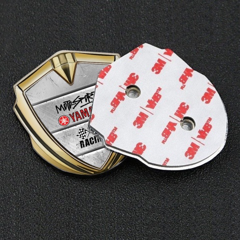 Yamaha Seitenflugel Emblem Aufkleber Goldtonfarbe Stein elemente Design
