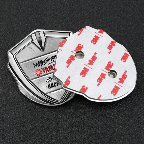 Yamaha Seitenflugel Emblem Aufkleber Silbertonfarbe Stein elemente Design
