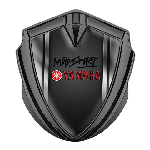 Yamaha Emblem Abzeichen selbstklebend Graphit Tonfarbe Metall Rahmen Stil