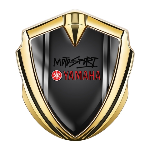 Yamaha Emblem Abzeichen selbstklebend Goldtonfarbe Metall Rahmen Stil
