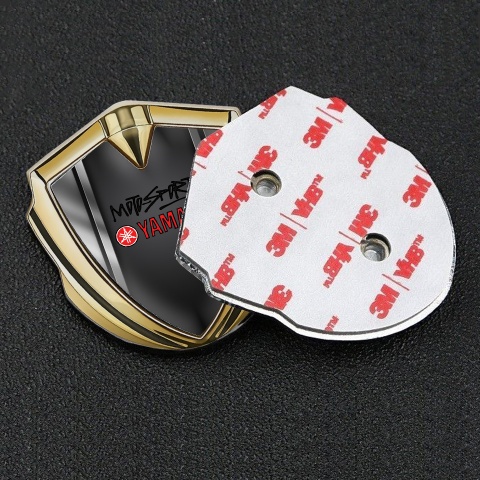 Yamaha Emblem Abzeichen selbstklebend Goldtonfarbe Metall Rahmen Stil