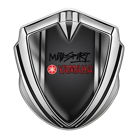 Yamaha Emblem Abzeichen selbstklebend Silbertonfarbe Metall Rahmen Stil