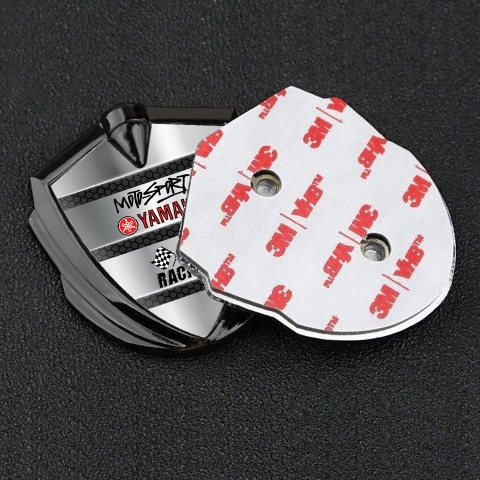 Yamaha Emblem Auto Zeichen Graphit Tonfarbe Metall details basis und Racing Logo Motiv