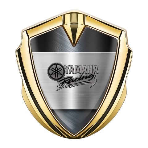 Yamaha Emblem Aufkleber Autozubehor Goldtonfarbe Poliertes Metall Und racing Logo Motiv