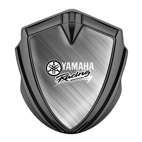 Yamaha  Abzeichen selbstklebend Graphit Tonfarbe Geburstetes Aluminium Design