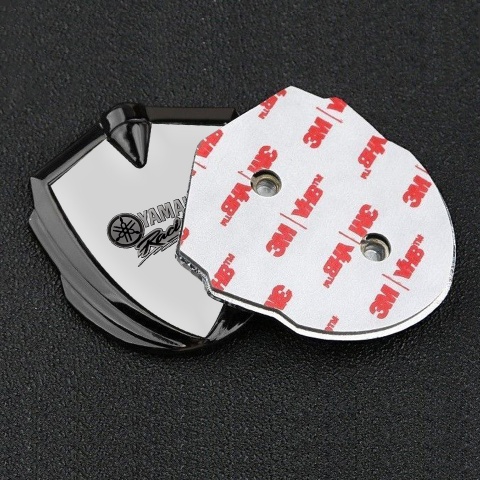 Yamaha Selbstklebendes Metallaufkleber Emblem Graphit Tonfarbe Grau Design